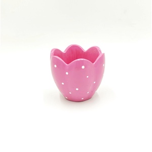  Recipient roz cu buline model lalea, turnat manual, vopsit si lacuit 46286 - Artynos.ro