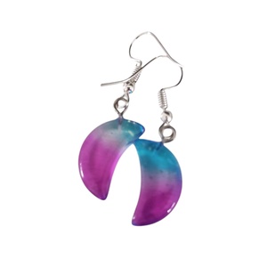 Cercei semiluna roz albastru 4638 - Artynos.ro