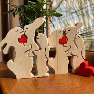 Set 2 decoratiuni din lemn puzzle - casă & stil de viață - accesorii pentru decorat casa - decorațiuni de masă și decorațiuni pentru rafturi  - decorațiuni de masă - Artynos.ro