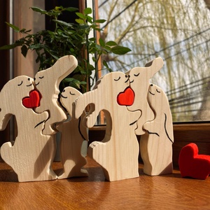 Set 2 decoratiuni din lemn puzzle - casă & stil de viață - accesorii pentru decorat casa - decorațiuni de masă și decorațiuni pentru rafturi  - decorațiuni de masă - Artynos.ro
