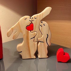 Decorațiune puzzle 3 iepurași  - Artynos.ro