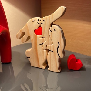 Decorațiune puzzle 3 iepurași  - casă & stil de viață - accesorii pentru decorat casa - decorațiuni de masă și decorațiuni pentru rafturi  - decorațiuni de masă - Artynos.ro