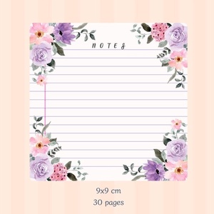 Lined Floral Memo Pad, Casa & Stil de viata, Produse de papetarie, Caiete si jurnale, Altele, ARTYNOS