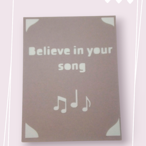 Felicitare 'Believe in your song', Casă & Stil de viață, Papetărie de hârtie, Invitații, felicitări, Arta de hârtie, ARTYNOS