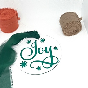 Ornament 'Joy', Accesorii de Crăciun, Cadou tematic de Moș Crăciun, decorațiuni, Cadouri de Moș Crăciun, Decoupage, transfer și tehnici șervețel, ARTYNOS