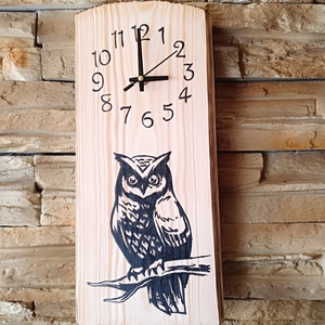 Ceas de perete bufniță larice - casă & stil de viață - accesorii pentru decorat casa - decorațiuni de pereți, decorațiuni suspendate - ceasuri de perete - Artynos.ro