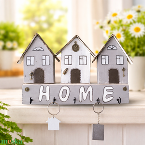 Suportde chei de perete din lemn cu casute - Artynos.ro