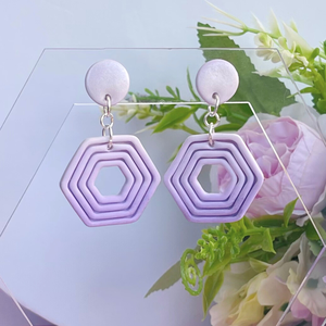 Cercei din lut polimeric LAVENDER ESCAPE #C0002 - Artynos.ro