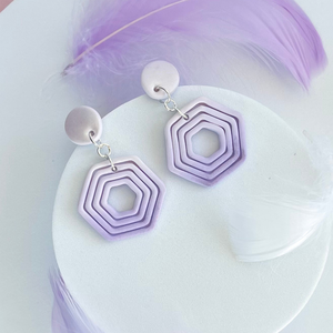 Cercei din lut polimeric LAVENDER ESCAPE #C0002 - bijuterii - cercei - cercei lungi - Artynos.ro