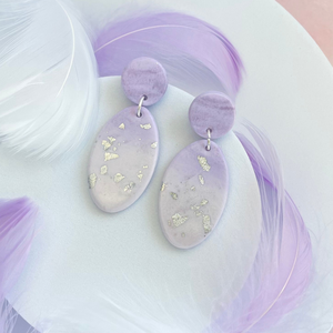 Cercei din lut polimeric AMETHYST WHISPER #C0007 - bijuterii - cercei - cercei lungi - Artynos.ro