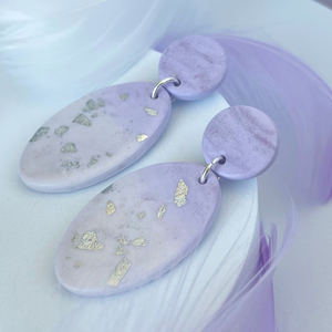 Cercei din lut polimeric AMETHYST WHISPER #C0007 - bijuterii - cercei - cercei lungi - Artynos.ro