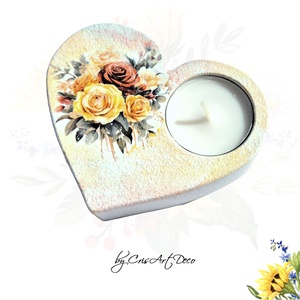 Suport decorativ pentru lumanare - buchet de trandafiri 114005, Casă & Stil de viață, Lumânări, parfumuri, arome, Suport lumânări, Decoupage, transfer și tehnici șervețel, ARTYNOS