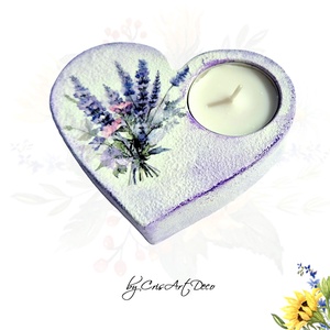 Suport decorativ pentru lumanare - buchet lavanda 115025, Casă & Stil de viață, Lumânări, parfumuri, arome, Suport lumânări, Decoupage, transfer și tehnici șervețel, Pictură, ARTYNOS