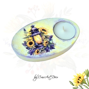 Suport decorativ pentru lumanare - felinar cu floarea soarelui 115420 - Artynos.ro
