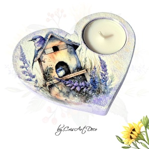 Suport decorativ pentru lumanare - lavanda 115528 - Artynos.ro