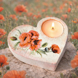 Suport decorativ pentru lumanare - buchet maci 144233, Casa & Stil de viata, Lumanari, parfumuri, arome, Suport de lumanari, Decoupage, transfer si tehnici servetel, Pictura, ARTYNOS
