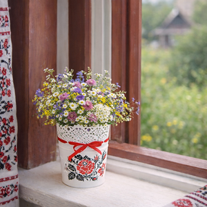 Ghiveci decorativ model traditional - 8532, Casa & Stil de viata, Decoratiuni de casa, Accesorii florale, Ghiveci de plante, Decoupage, transfer si tehnici servetel, Obiecte pictate, ARTYNOS