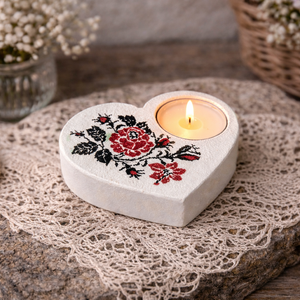 Suport decorativ pentru lumanare - model traditional 115300, Casa & Stil de viata, Lumanari, parfumuri, arome, Suport de lumanari, Decoupage, transfer si tehnici servetel, ARTYNOS