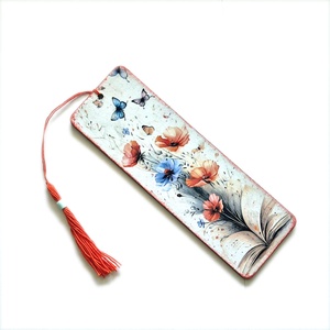 Semn de carte lemn flori de camp - 170454, Carti si creatii cu tematica muzicala, cadouri, Semn de carte, Decoupage, transfer si tehnici servetel, ARTYNOS