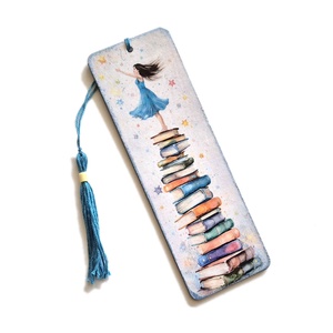 Semn de carte lemn - 170647, Carti si creatii cu tematica muzicala, cadouri, Semn de carte, Decoupage, transfer si tehnici servetel, ARTYNOS