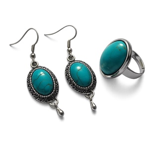 Set de bijuterii cu turcoaz cercei si inel reglabil � 192900, Bijuterii, Seturi de bijuterii, Confectionarea bijuteriilor, ARTYNOS