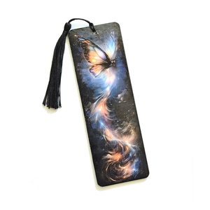 Semn de carte lemn fluture - 102955, Carti si creatii cu tematica muzicala, cadouri, Semn de carte, Decoupage, transfer si tehnici servetel, ARTYNOS