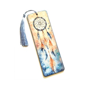 Semn de carte lemn dreamcatcher - 102858, Carti si creatii cu tematica muzicala, cadouri, Semn de carte, Decoupage, transfer si tehnici servetel, ARTYNOS