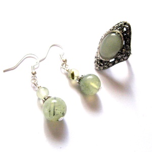 Set de bijuterii cu prehnit � 154102, Bijuterii, Seturi de bijuterii, Confectionarea bijuteriilor, ARTYNOS