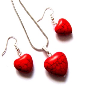 Set de bijuterii cu howlite rosu � 154000, Bijuterii, Seturi de bijuterii, Confectionarea bijuteriilor, ARTYNOS