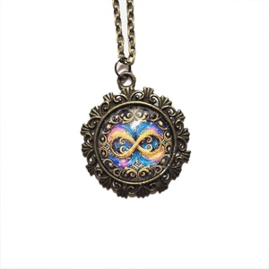 Colier cu pandantiv model infinit 210400, Bijuterii, Coliere, Pandative, Decoupage, transfer si tehnici servetel, Confectionarea bijuteriilor, ARTYNOS