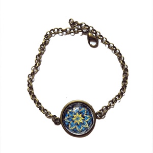 Bratara culoare bronz cu mandala 211000, Bijuterii, Bratari, Bratari din margele, Decoupage, transfer si tehnici servetel, ARTYNOS