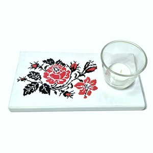 Suport lumanare din lemn - model traditional - 085237, Casa & Stil de viata, Lumanari, parfumuri, arome, Suport de lumanari, Decoupage, transfer si tehnici servetel, ARTYNOS