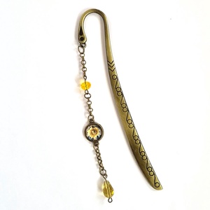 Semn de carte metalic bronz cu floarea soarelui 130712, Carti si creatii cu tematica muzicala, cadouri, Semn de carte, Confectionarea bijuteriilor, ARTYNOS