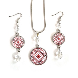 Set bijuterii din lemn cu model traditional 130310 - bijuterii - seturi de bijuterii - Artynos.ro