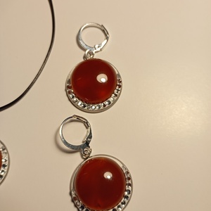 Set bijuterii cu Cerneol 2 cm si cristale Swarovski 1,2 mm - bijuterii - seturi de bijuterii - Artynos.ro