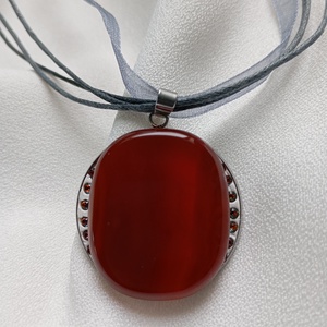 Pandantiv cu Carneol 4 cm si cristale Swarovski 2 mm - Artynos.ro