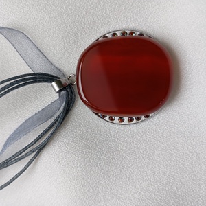 Pandantiv cu Carneol 4 cm si cristale Swarovski 2 mm - bijuterii - coliere - pandative - Artynos.ro