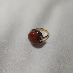 Inel cu Piatra Soarelui si Swarovski - bijuterii - inele - inele cu pietre semiprețioase - Artynos.ro