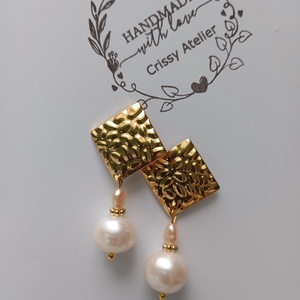 Cercei Chic! Cu Perle si tortita placata cu aur 18K - bijuterii - cercei - cercei din perle - Artynos.ro