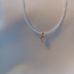 Colier cubic zirconiu alb si pandantiv rhinestone Crystal - bijuterii - coliere - coliere cu pandative - Artynos.ro