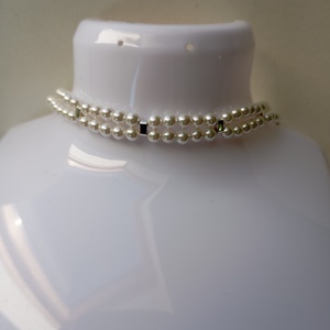 Set colier si cercei din scoica perlata si hematit placat cu argint 925 - bijuterii - coliere - coliere din pietre semiprețioase - Artynos.ro