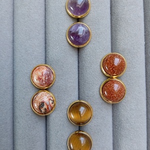 Set 4 perechi cercei semipretioase 10mm - bijuterii - cercei - cercei din pietre semiprețioase - Artynos.ro