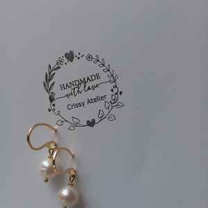 Cercei cu Perla de cultura 10mm si tortite placate cu aur 18K - bijuterii - cercei - cercei din perle - Artynos.ro