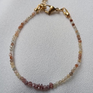 Bratara cu margele diamant brut 2mm si zirconiu sampanie, Bijuterii, Bratari, Bratari din pietre semipretioase, Confectionarea bijuteriilor, ARTYNOS