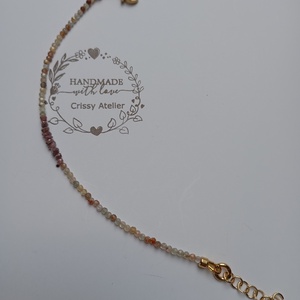 Bratara cu margele diamant brut 2mm si zirconiu sampanie - bijuterii - brățări - brățări din pietre semiprețioase - Artynos.ro