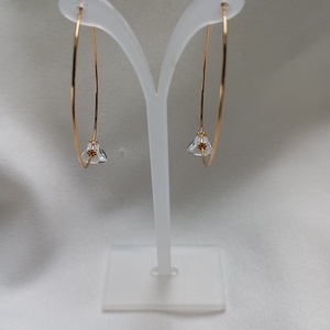 Cercei Loop 4 cm placati cu aur 18K si Swarovski Crystal, Bijuterii, Cercei, Cercei din margele, Confectionarea bijuteriilor, ARTYNOS