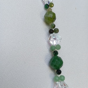 Bratara cu margele Smarald si Swarovski - bijuterii - brățări - brățări din pietre semiprețioase - Artynos.ro