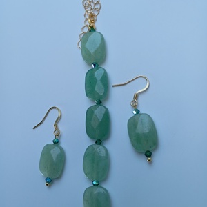 Set  bijuterii Aventurin si margelute Swarovski - bijuterii - seturi de bijuterii - Artynos.ro