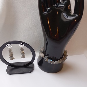 Set bujiterii Labradorit cu tortite placate cu argint 925 - bijuterii - seturi de bijuterii - Artynos.ro