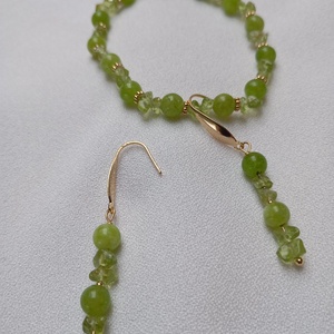Set bijuterii cu Peridot si tortite placate cu aur 18K, Bijuterii, Seturi de bijuterii, Confectionarea bijuteriilor, ARTYNOS